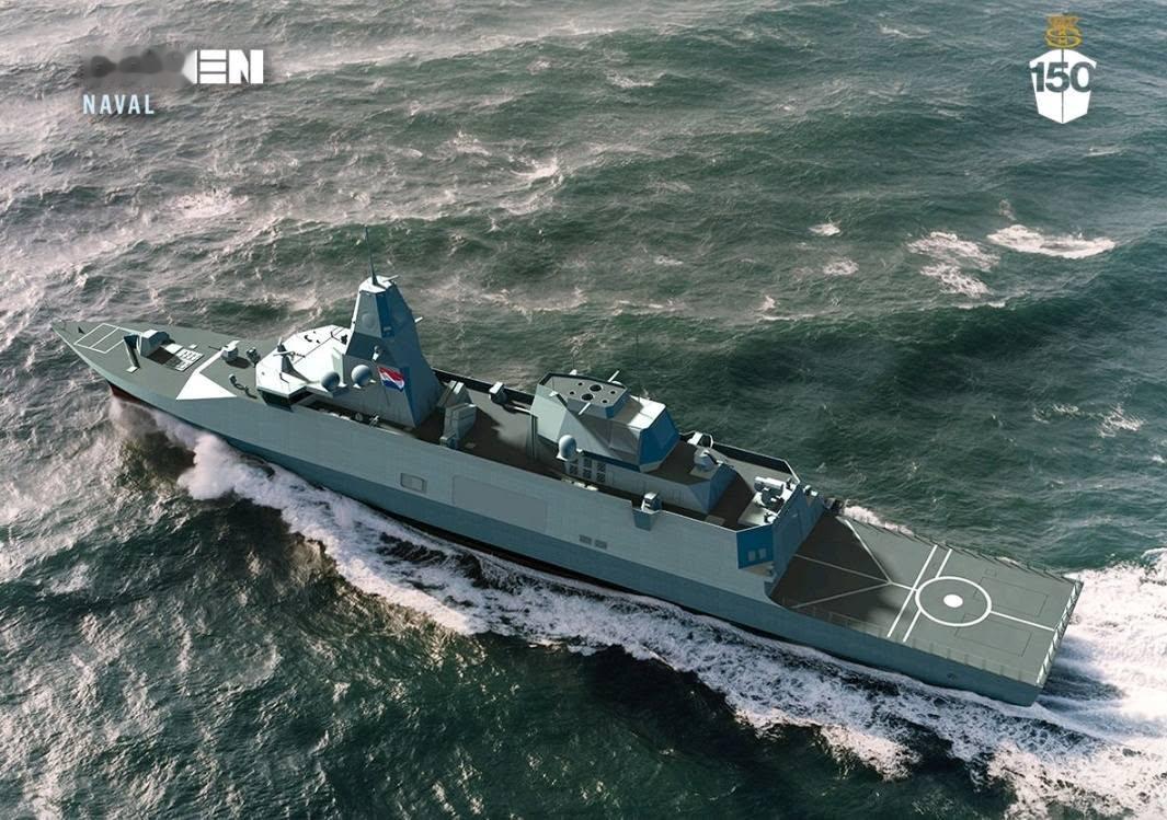 中外舰闻每天认识一件兵器 皇家荷兰🇳🇱海军首艘反潜护卫舰(ASWF)桅杆建造