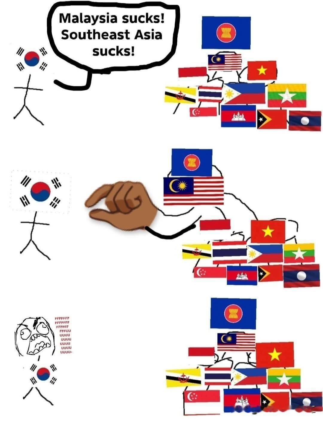 网友分享，东南亚网民和韩国网民还在继续口水仗，并且每天都有新的段子，人数也在增加