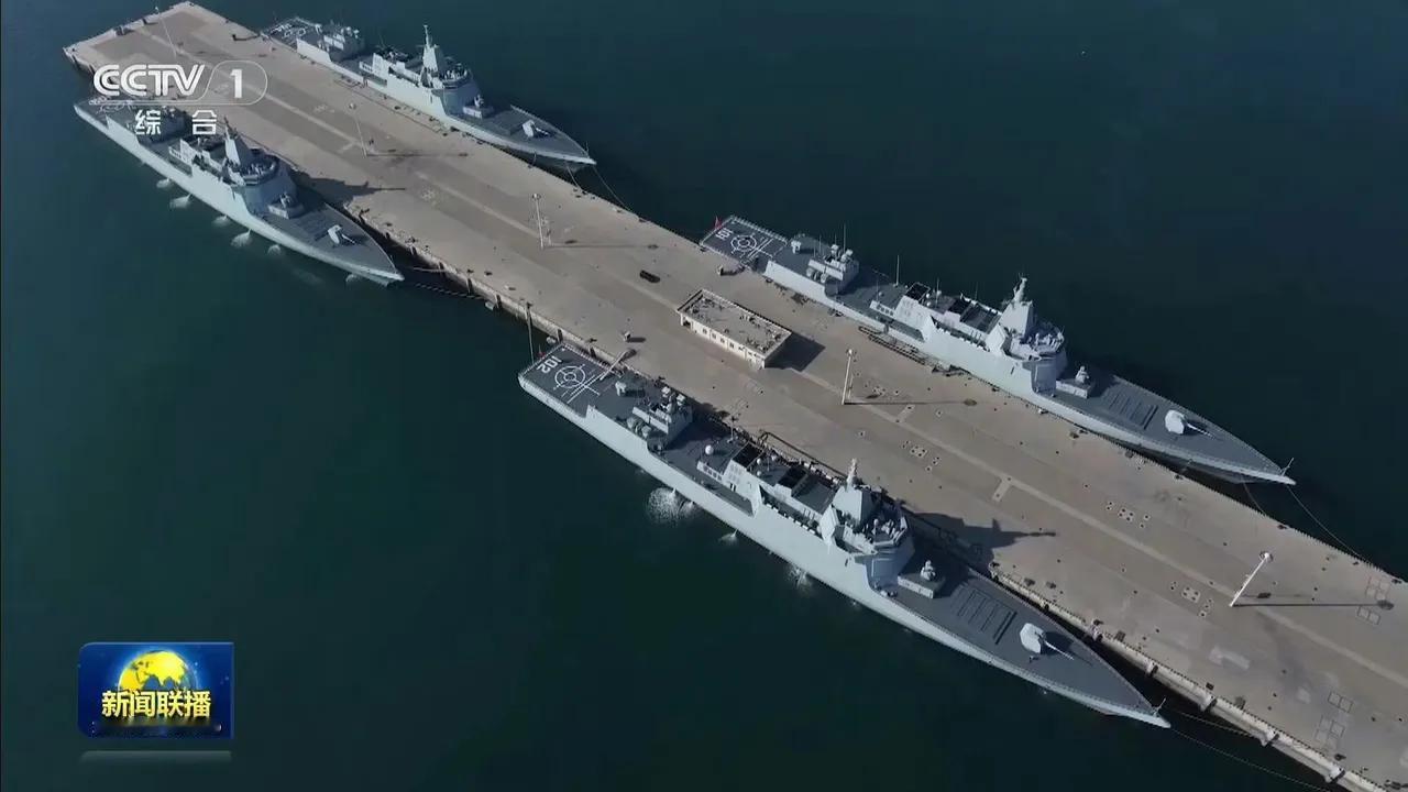 首次！4艘055首次同框亮相，配备448个垂发，碾压日韩两大邻国？
央视媒体首次