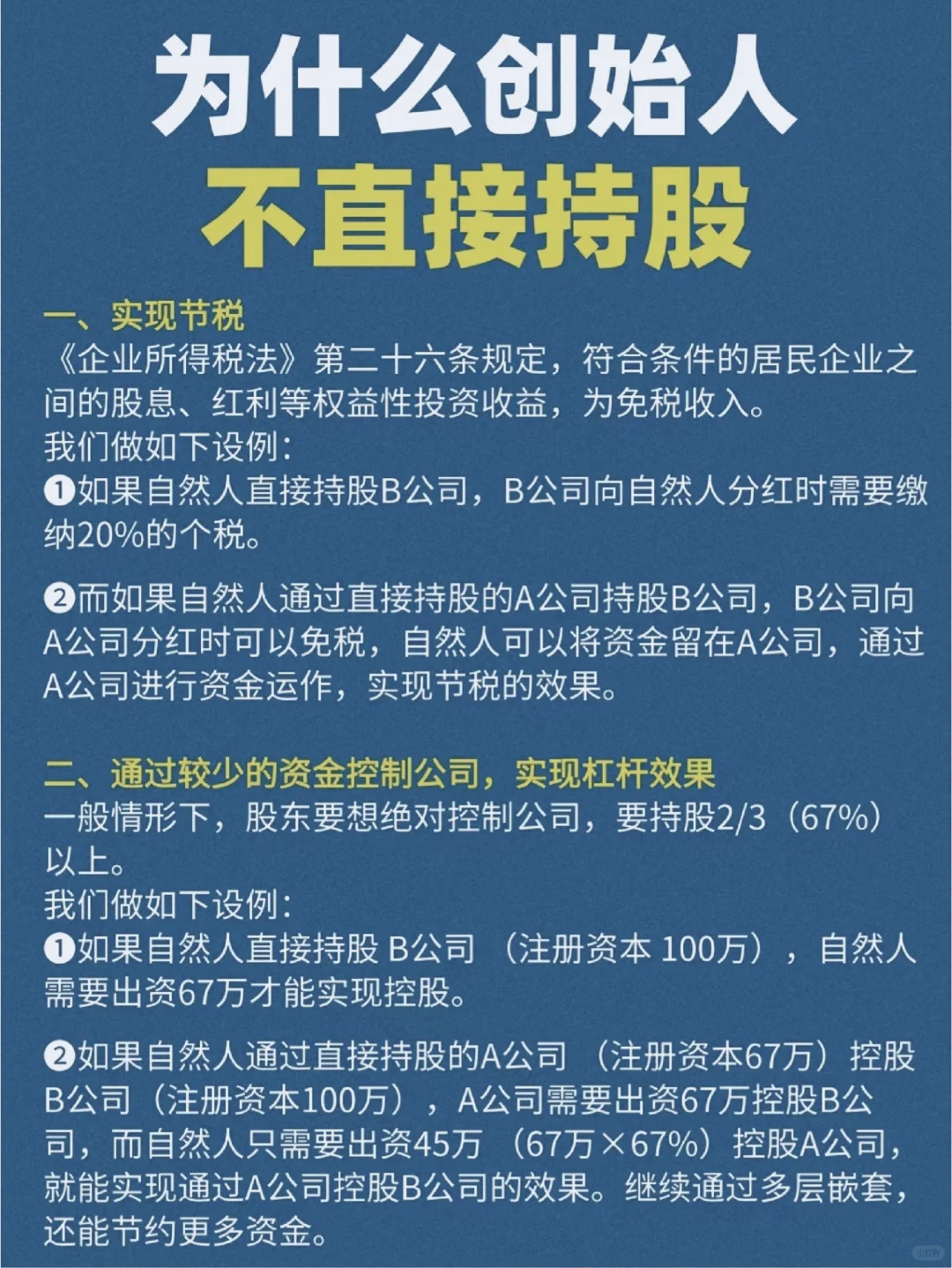 为什么创始人不直接持股，这操作你懂吗？