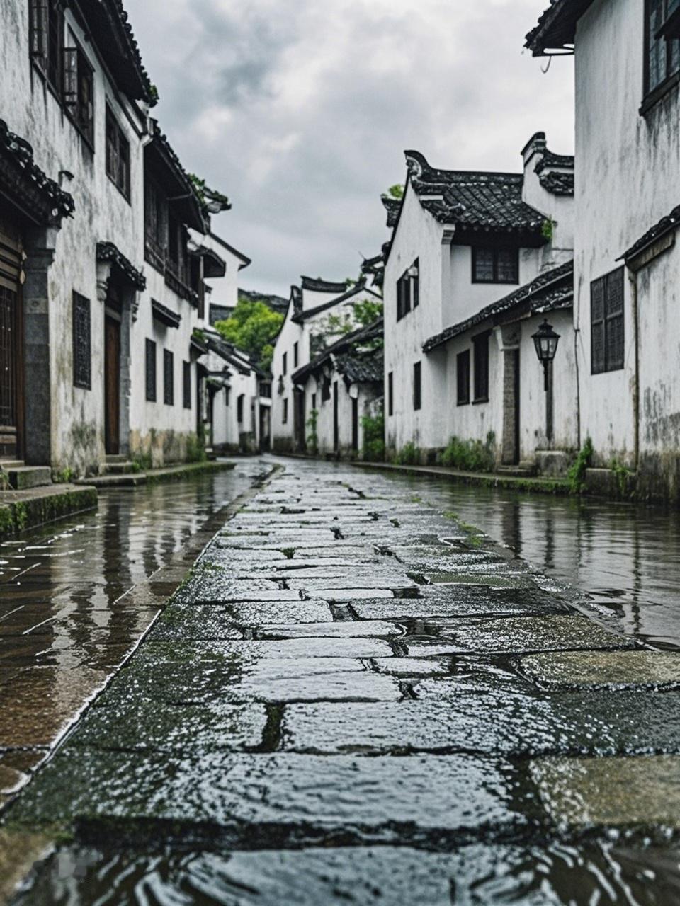 上联：思江南雨巷，诚邀下联梦塞北胡杨