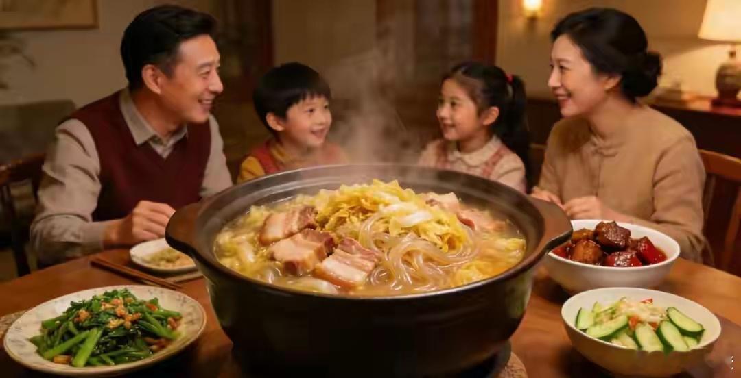 冬天吃口热乎饭太有仪式感了 寒风一吹就想往屋里钻，端上一碗冒着热气的饭，暖流从胃