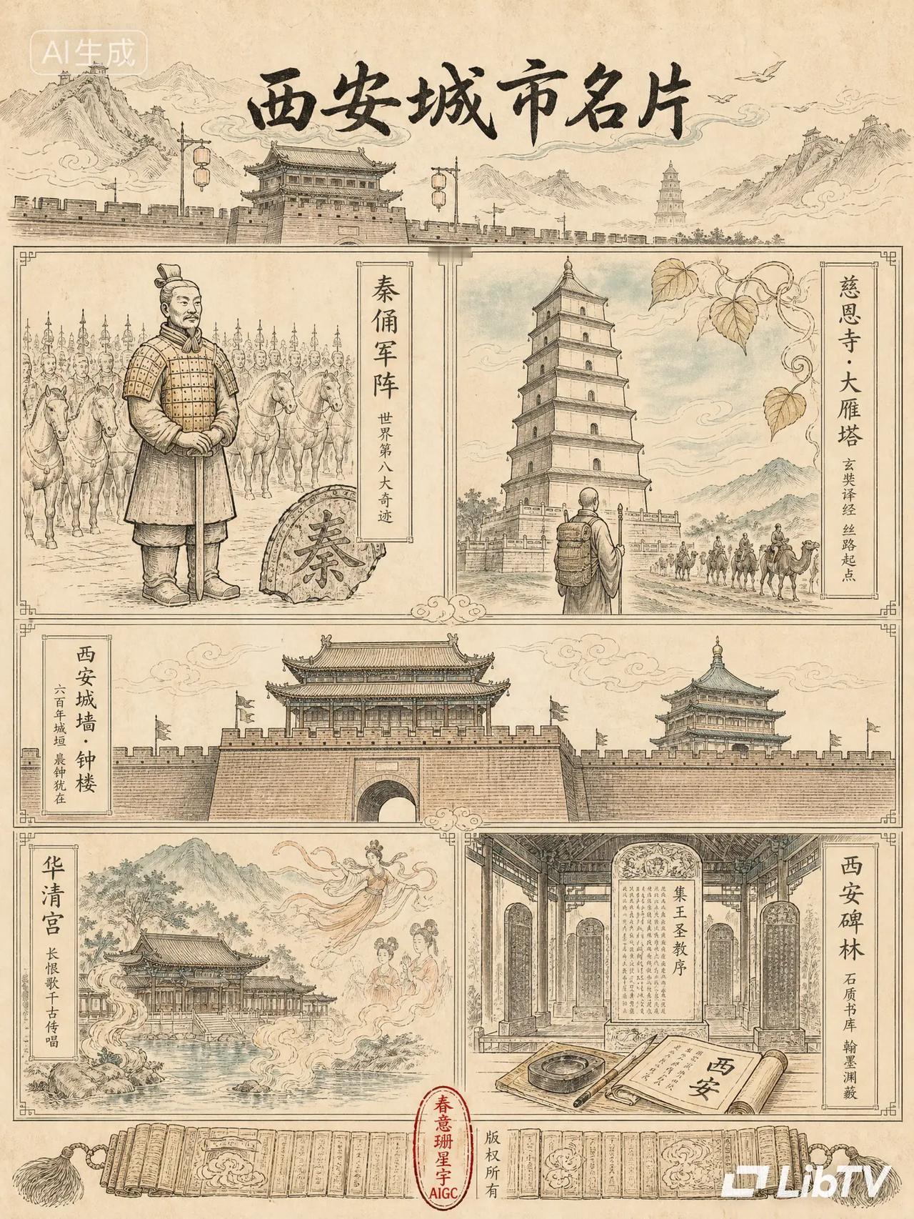 🏮你敢信？这是可以捧在手里的长安！。别再说西安只有黄土了！🏮这份国潮水墨的城