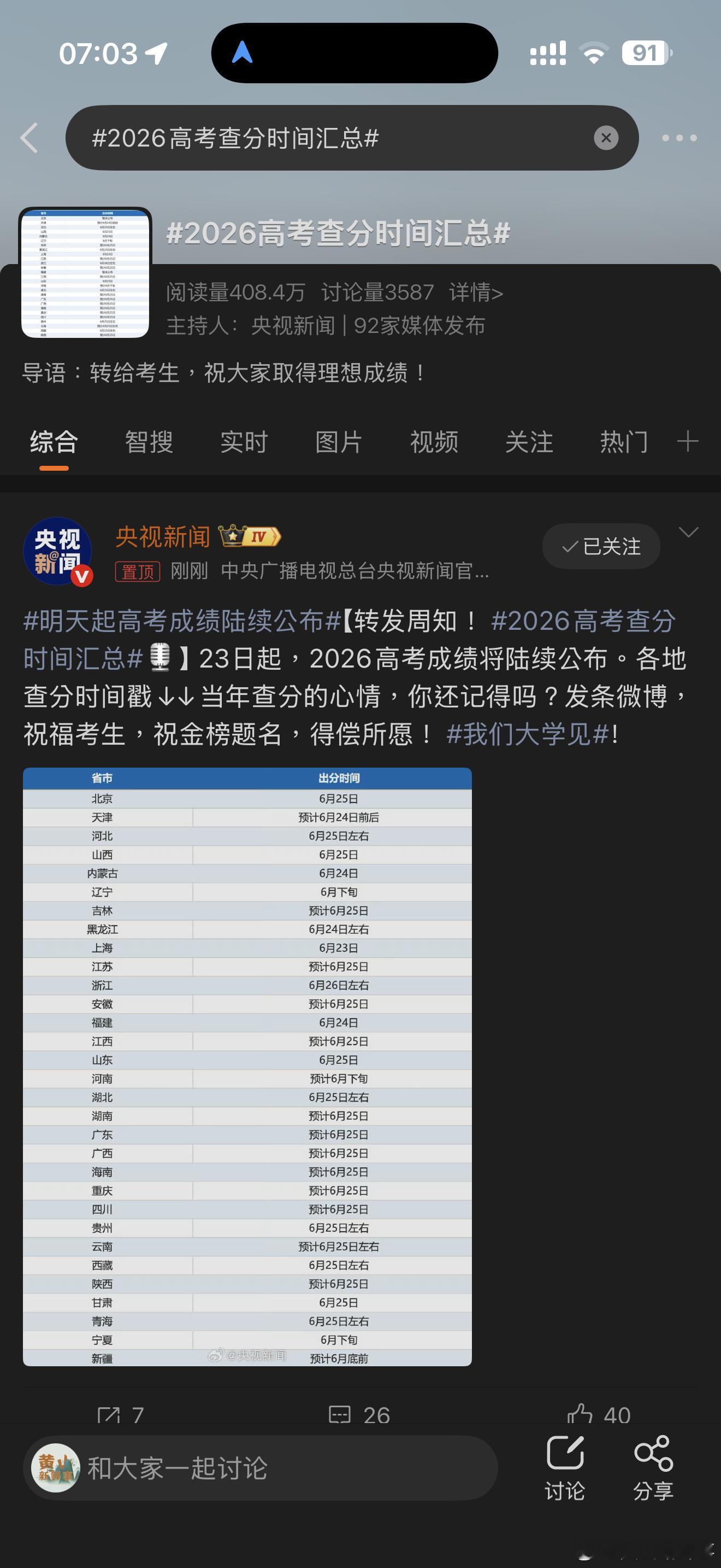 2026高考查分时间汇总2026高考查分时间汇总来啦！码住~ 