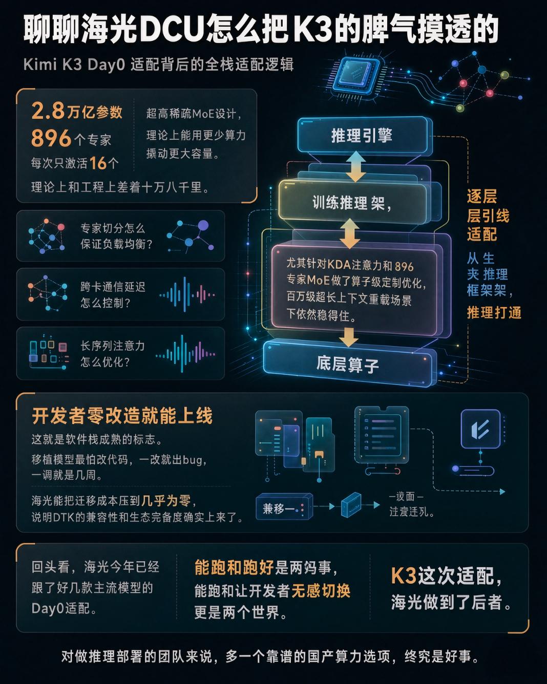 聊聊海光DCU怎么把K3的脾气摸透的
刚才技术群里转了个海光DCU Day0适配