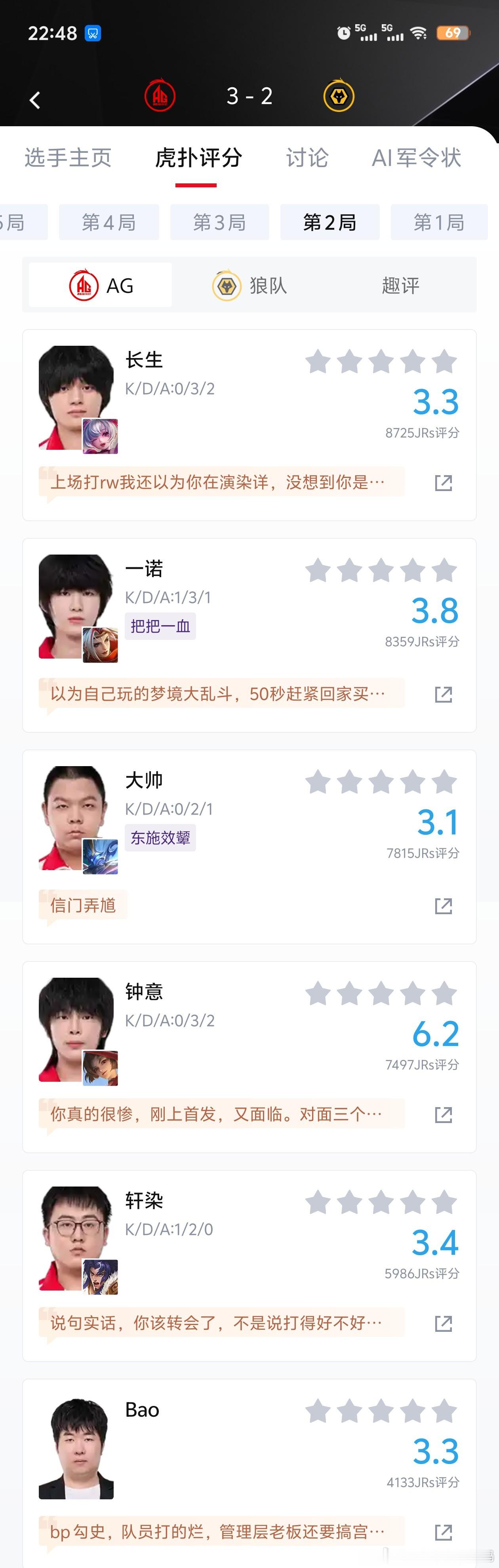 KPLkpl2026kpl夏季赛AG战胜狼队 成都AG超玩会2:3重庆狼队全场评