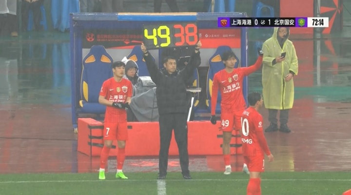 武磊伤愈复出 比赛第73分钟，武磊替补登场，时隔9个月复出！上海海港vs北京国安