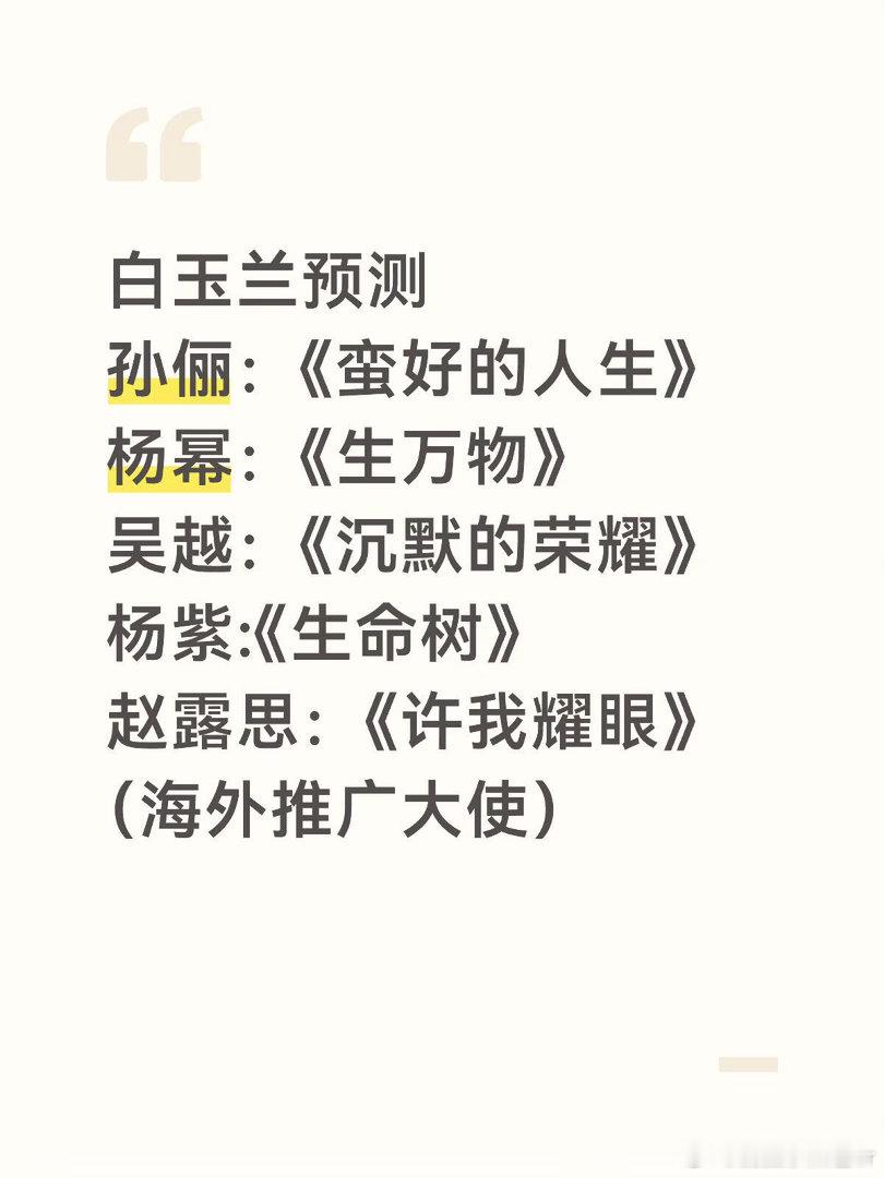 孙俪和杨幂几率都很大，年鉴和广电都认可的才是硬实力。孙俪的剧评分偏低，个人出彩。