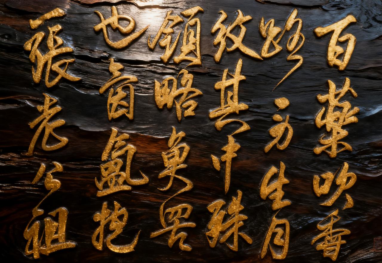 木底金字 楠木金字背景 书法的本意