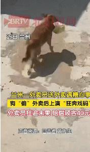 “倒大霉了！”9月30日甘肃兰州，一外卖员送完餐下楼后，发现挂在车把上的烤鸭外卖