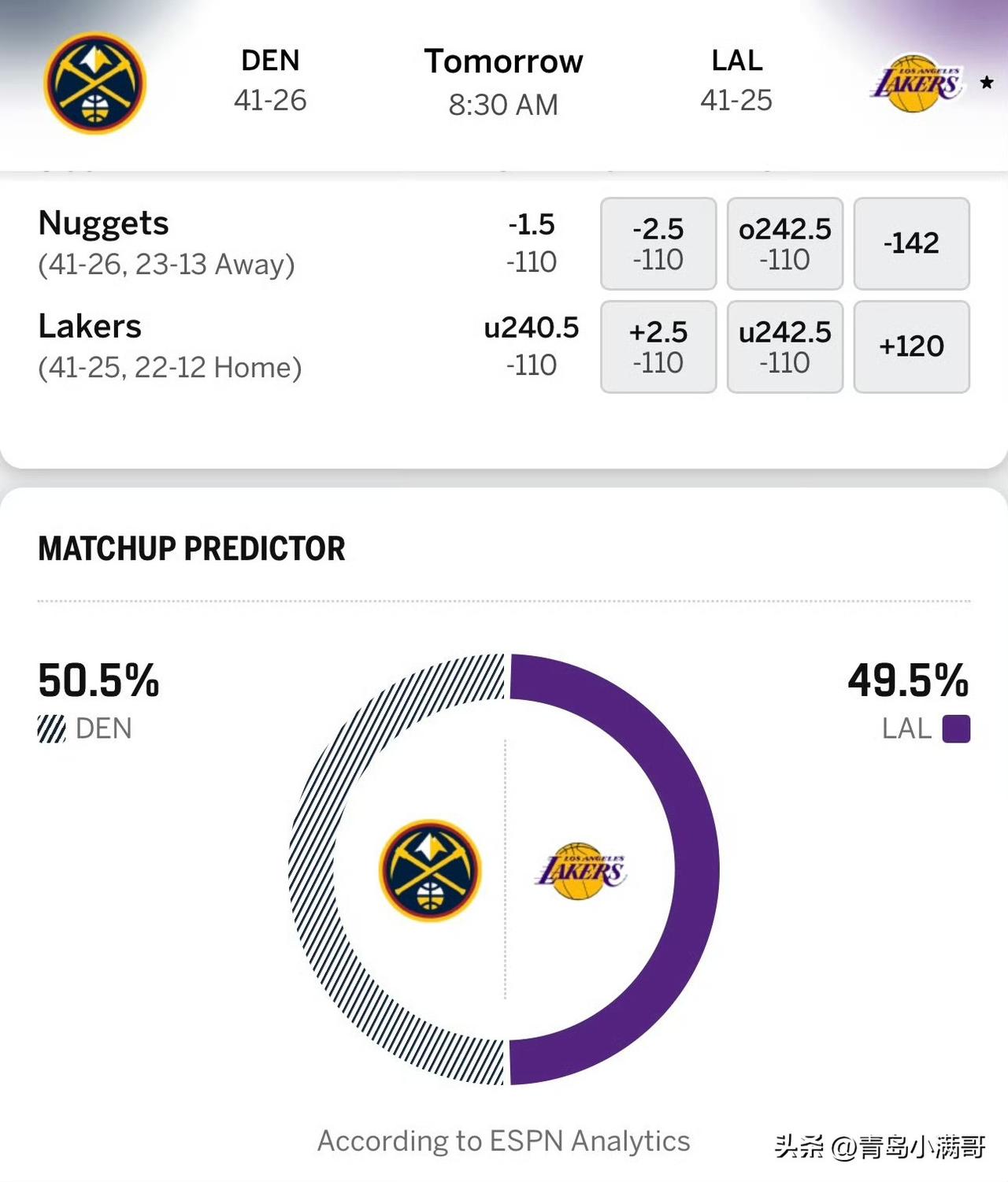 掘金vs湖人比赛预告！西部卡位生死战：湖人主场迎战掘金！

北京时间3月15日上