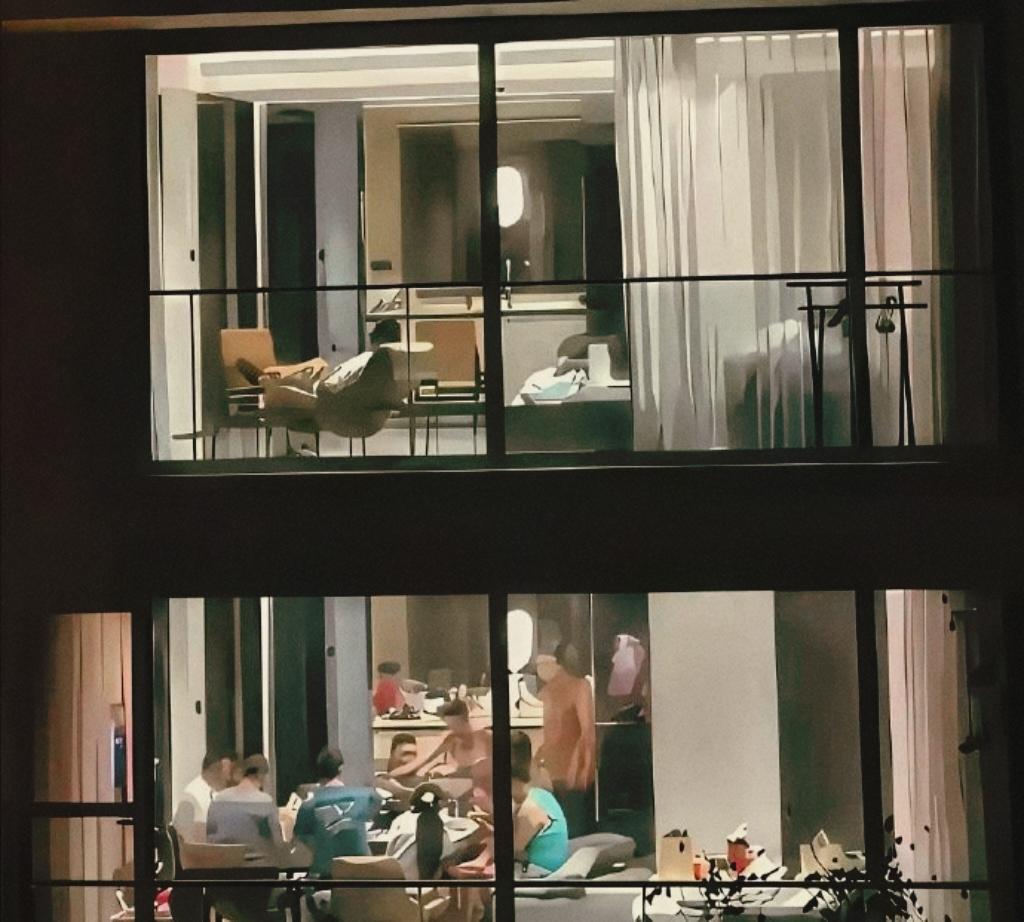 一张图片告诉你为什么要结婚！
同一户型，差距太大了！
楼下全是人，热闹聚餐，
楼