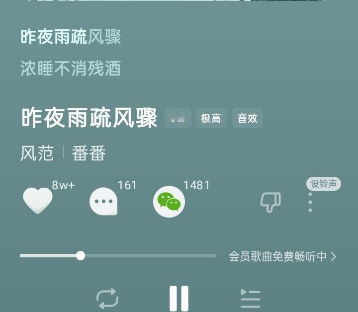 窗外雨疏   风骤  落了一地花叶
室内 一首旧歌回荡在耳畔
执笔研墨之时
恍然