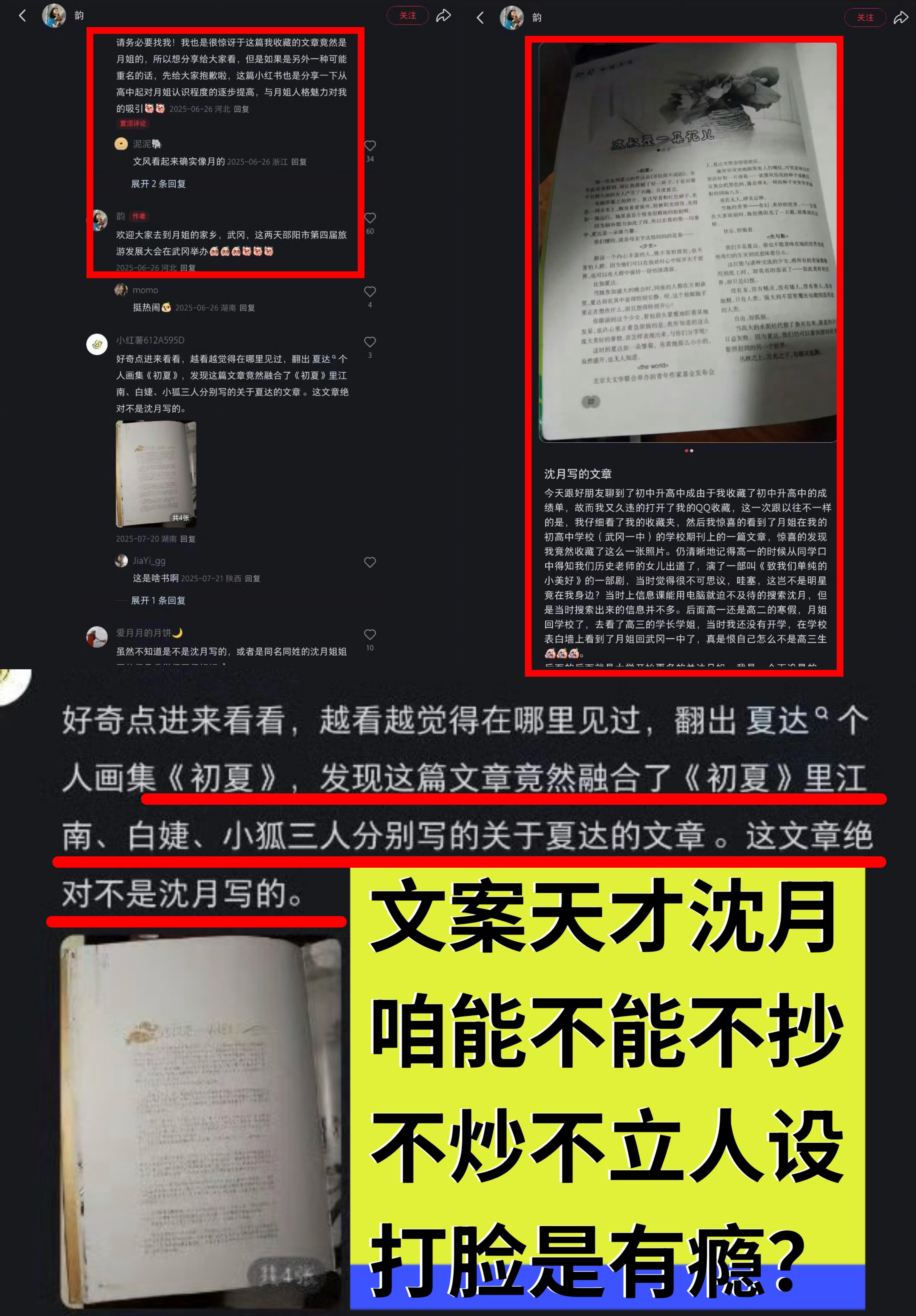 曝沈月文章抄袭 到底怎么才是真的？