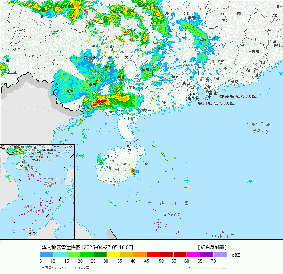广西天气【特殊天气提醒】01时以来，钦州市钦北区长田街道已出现249.1毫米的大