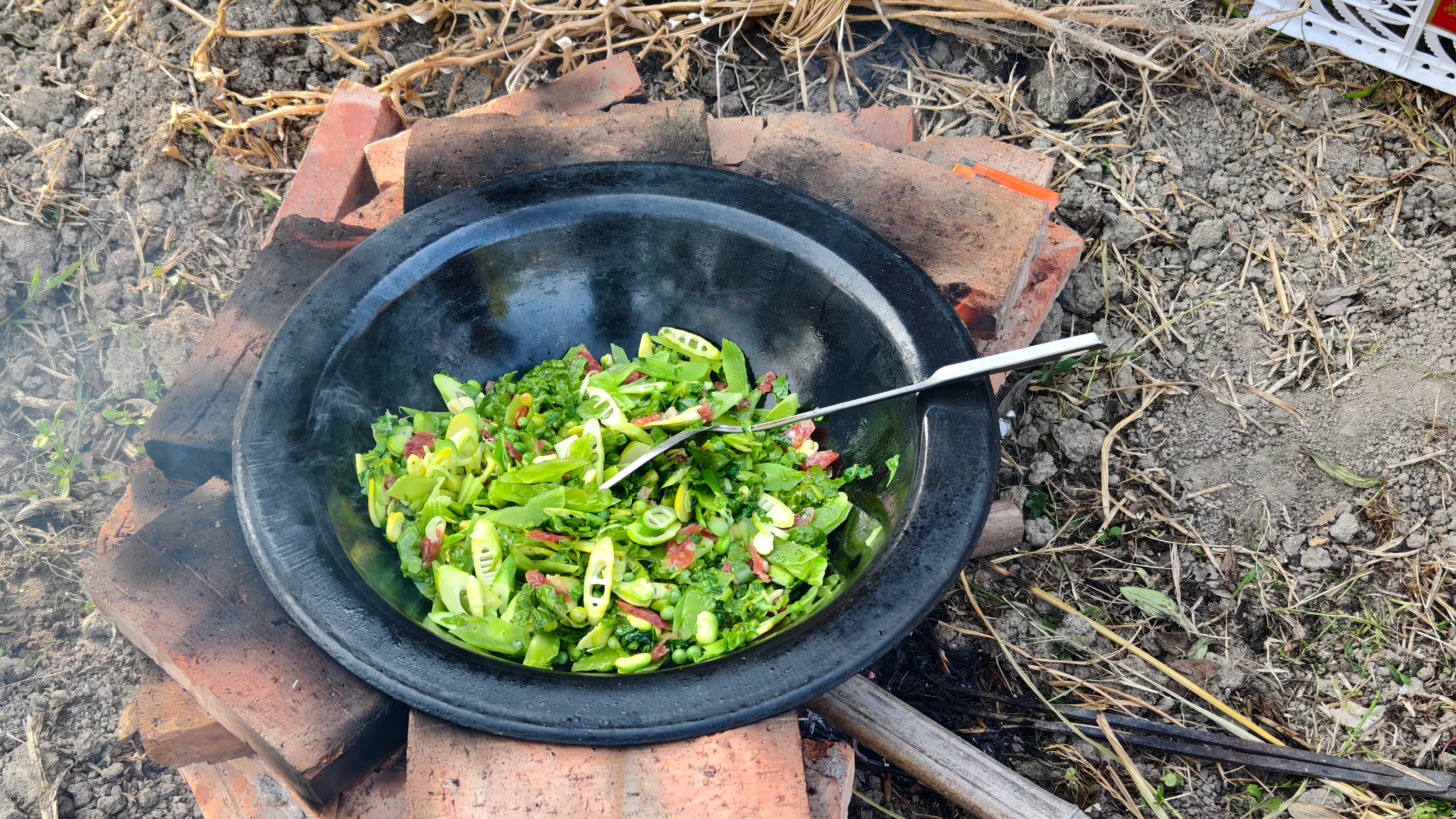 今天是烧野米饭的一天，你们那边也会在田地里烧饭吗？ ​​​