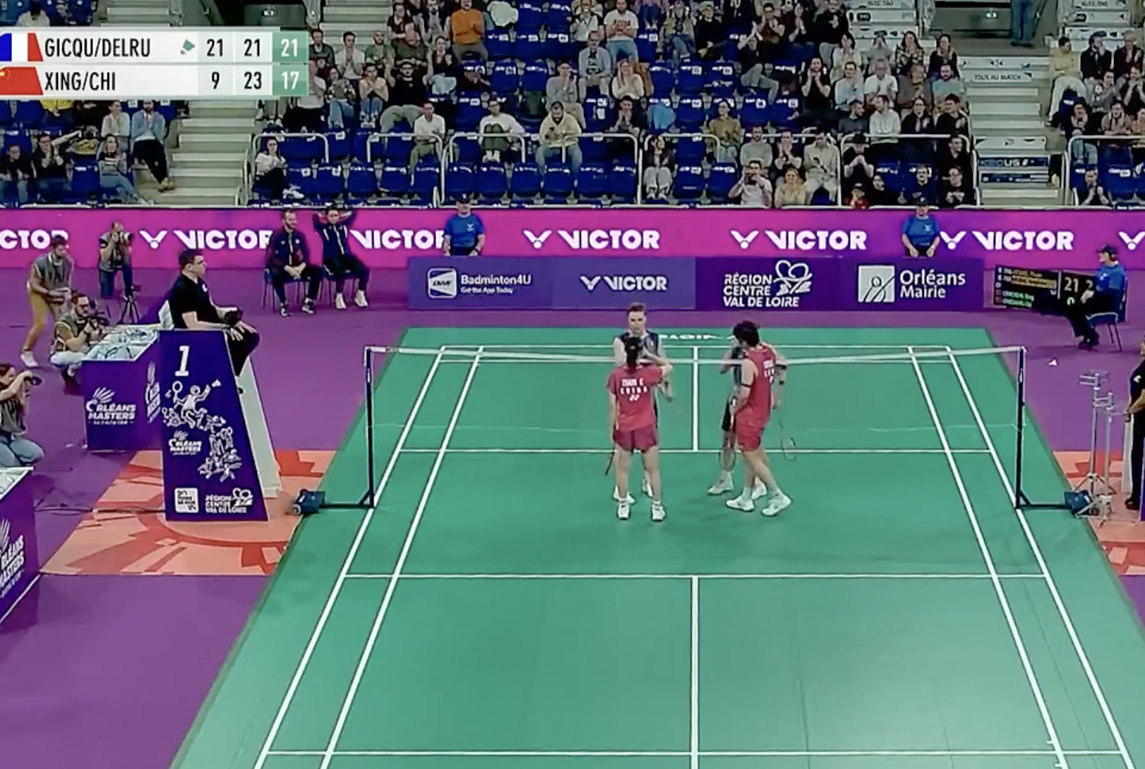 程星/张驰🇨🇳 9-21、23-21、17-21 🇫🇷吉凯尔/德尔吕20