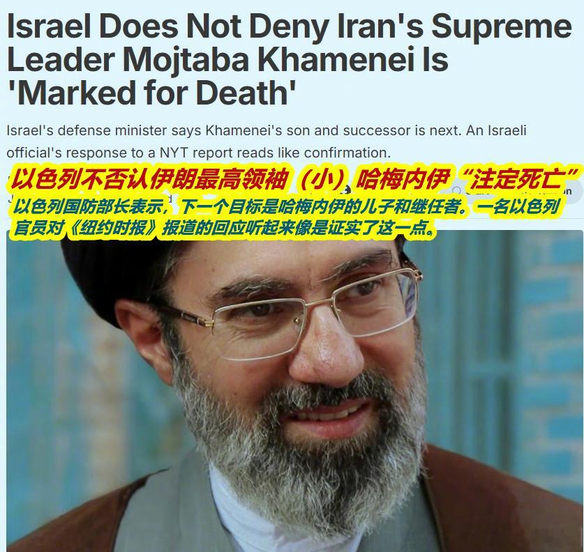 哈梅内伊遗体告别仪式举行昨天以媒体说，以方不排除对穆杰塔巴及其继任者进行刺杀。同
