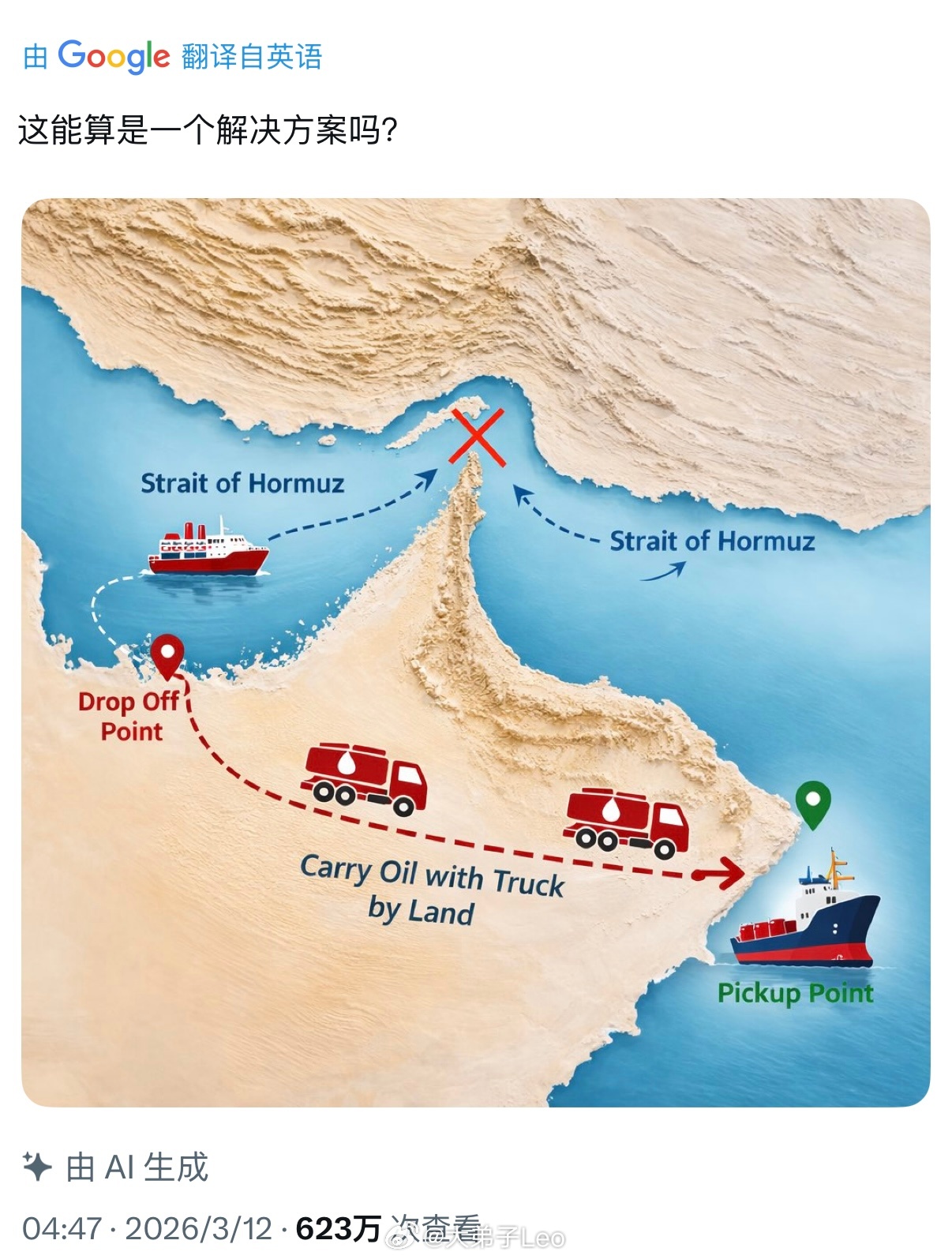 X上一条解决霍尔木兹海峡运油的方案特朗普喊话护航美军全拒绝 特朗普称正考虑占领霍