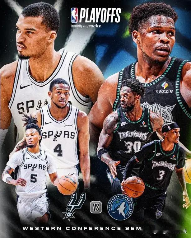 今天上午有一场NBA比赛，非常精彩。马刺对森林狼。双方已经打成1:1平了，这就意