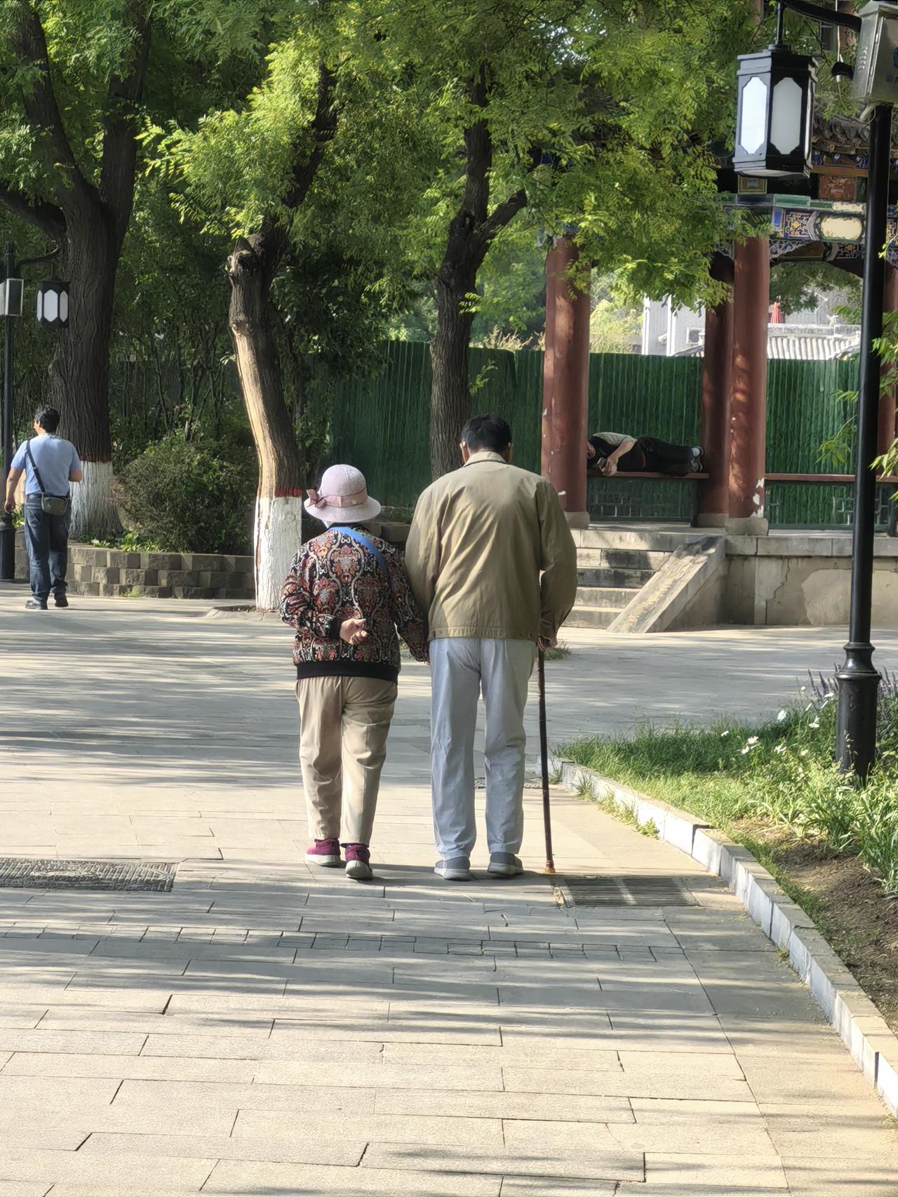 相濡以沫，携手同行，陪伴一生，模范夫妻。
——摄于山西太原文瀛公园