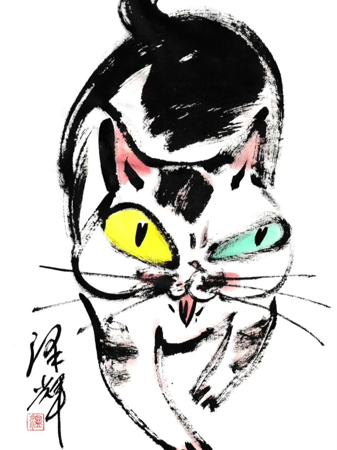 🎨温泽辉的猫：每只都有灵魂！谁懂啊！温泽辉画的猫也太有性格了吧😮这些小猫仿佛