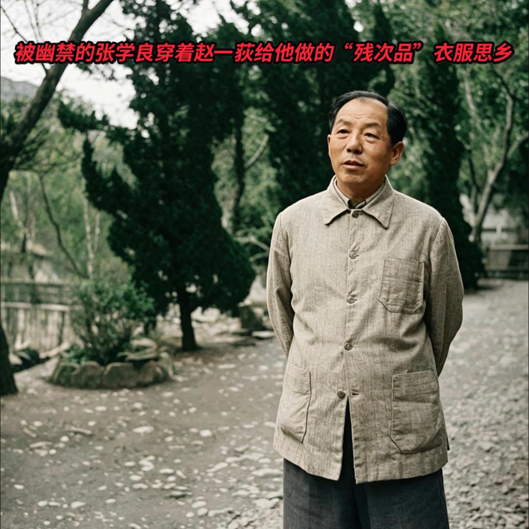 老照片：1955年1月，被幽禁于中国台湾井上温泉的张学良，身着赵四小姐（赵一荻）