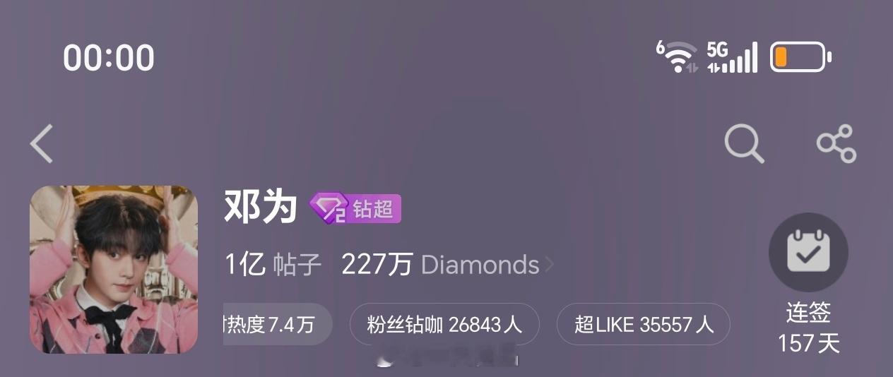 邓为超话昨日超like3.5万+，邓为粉丝辛苦啦邓为央视五四晚会唱歌可太好听了，
