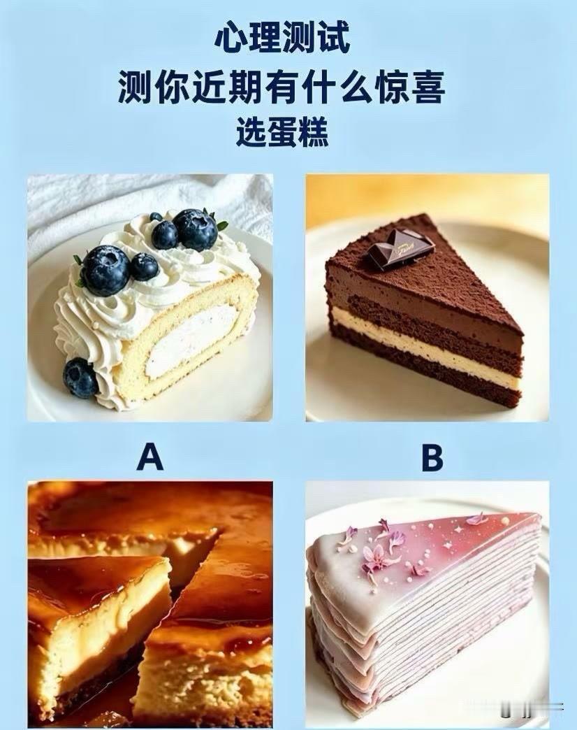 测你近期有什么惊喜
选蛋糕