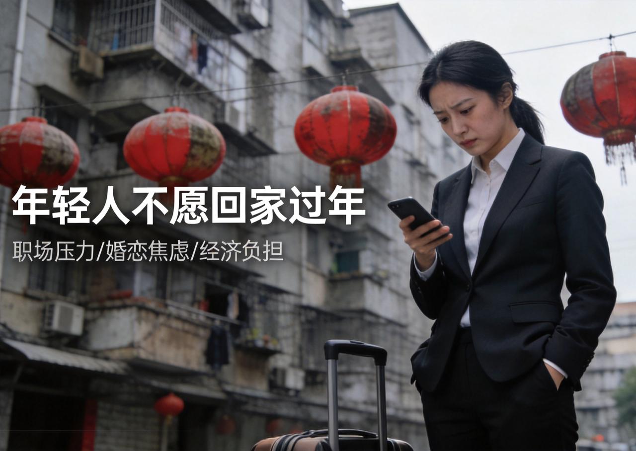 年轻人不愿过年回家

年轻人不愿回家过年，
不是冷漠，是真的怕了。
路费红包人情