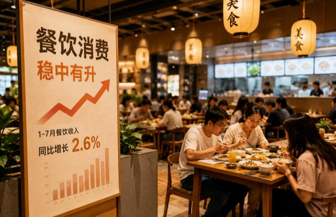 【数据：1-7月份餐饮收入32822亿元，增长2.6%】

8月17日，国家统计