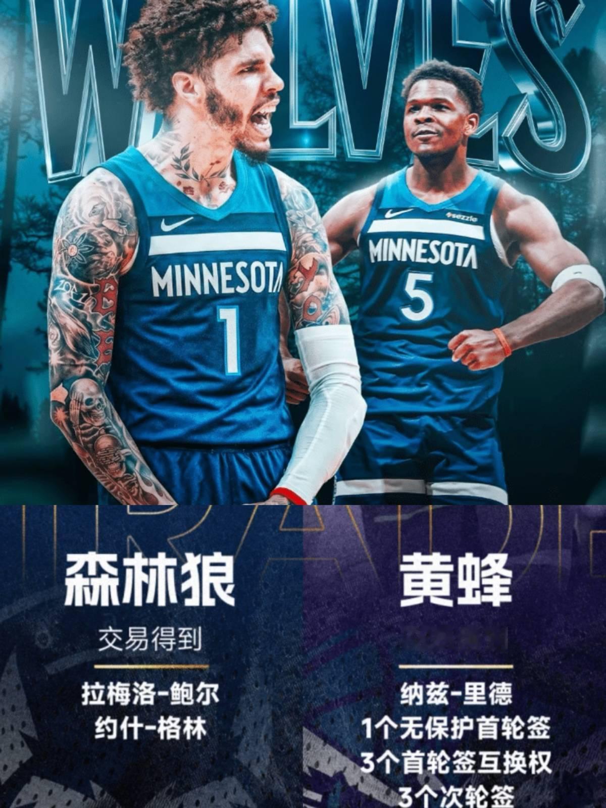 森林狼送出里德加一堆选秀权互换，换来个三球，评分直接给干到D 。
这评分什么意思