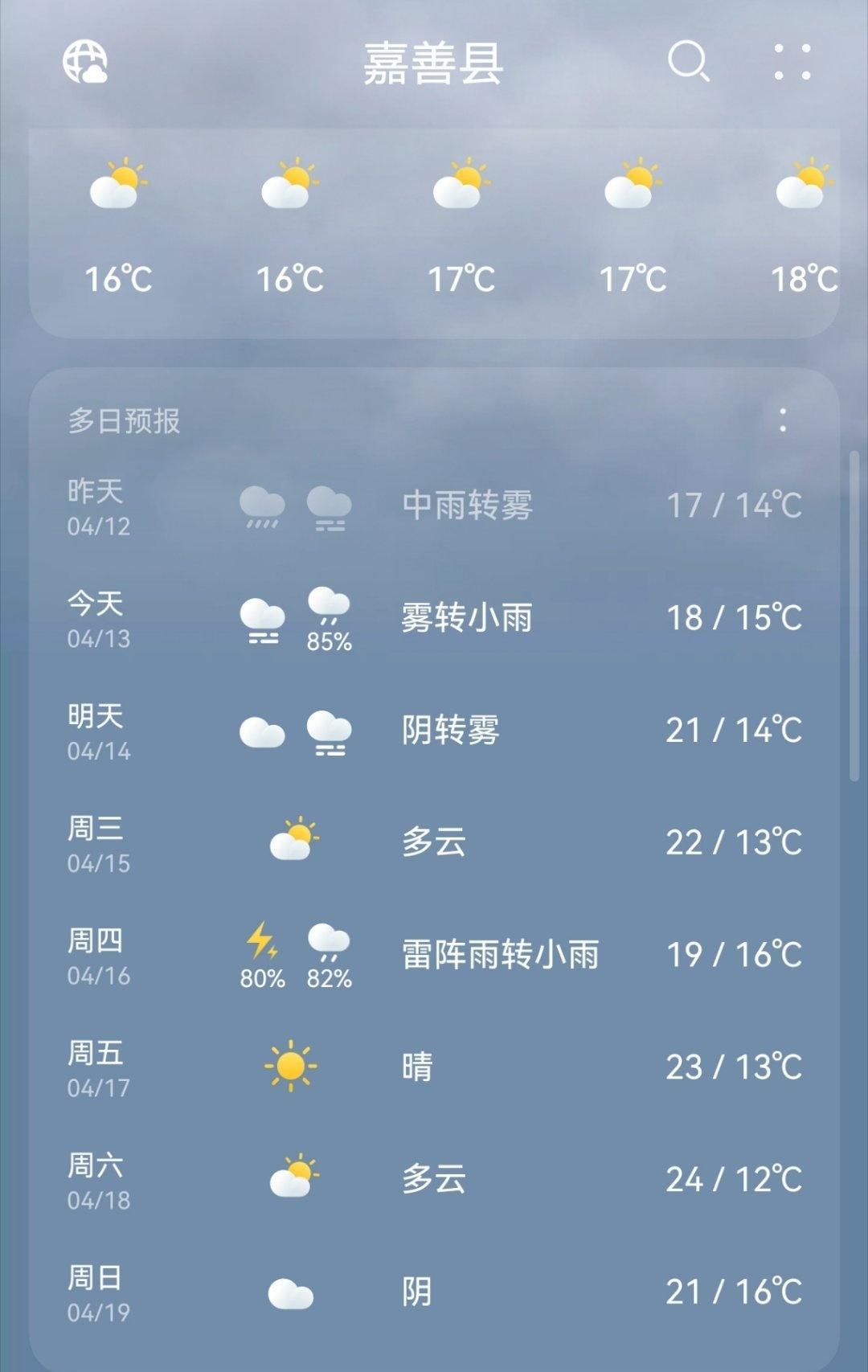 每天看一下嘉善的天气[羞嗒嗒][羞嗒嗒]只要不下雨就行 ​​​