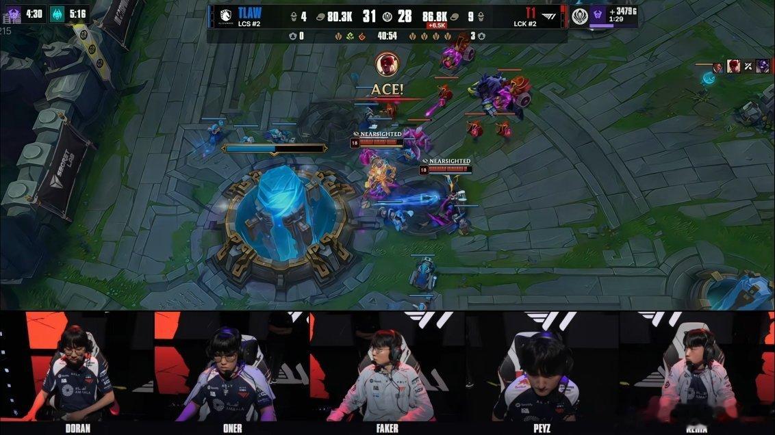 Oner神了，T1又是虐一把翻一把，2比0拿到赛点。T1对战TLAWsask韩签