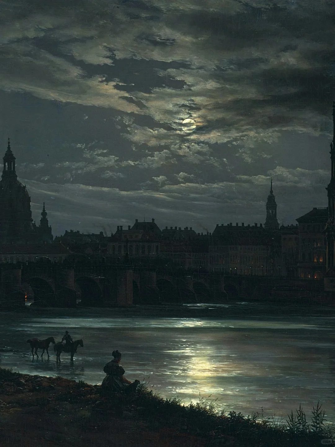 🐮逼，这月光画得太美了，照亮了湖面