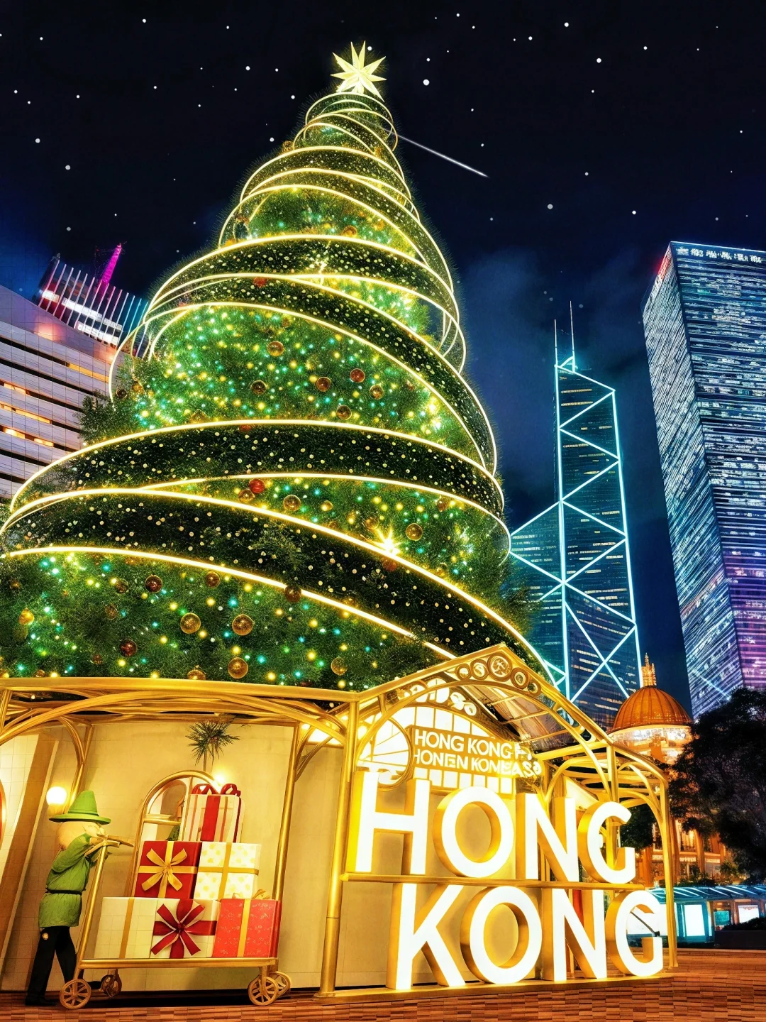 10.8！🇭🇰中环皇后像广场也有圣诞树啦！