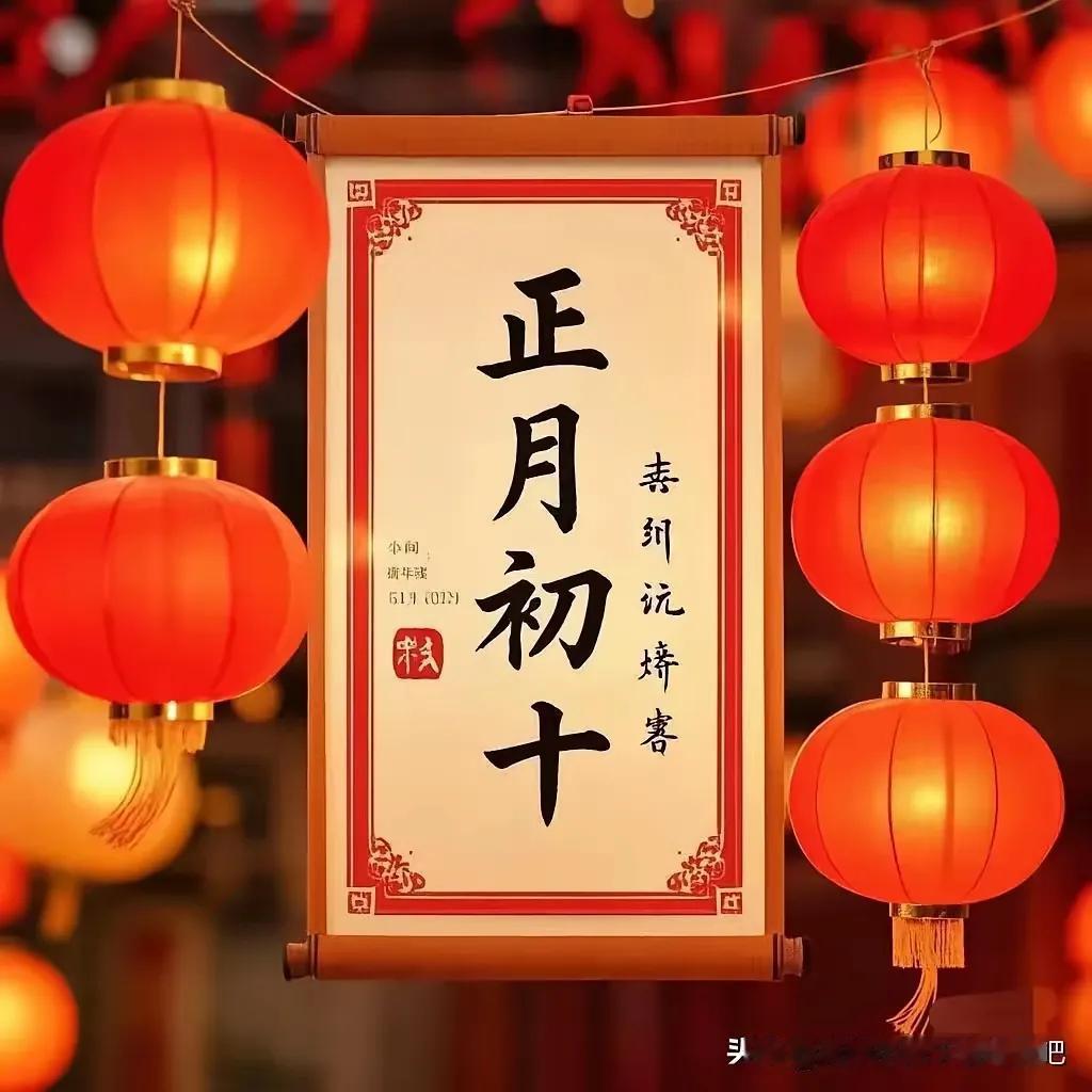 正月初十，喜迎春光，红灯笼照亮幸福路！🏮💖