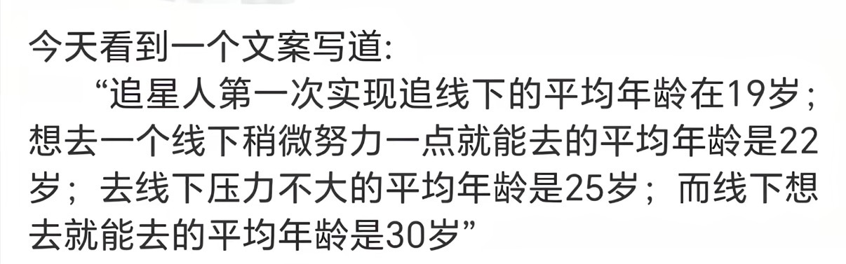 昨天刷到一条动态 发现和我的状态一模一样 我开始追线下还晚一点在20岁 不过是1
