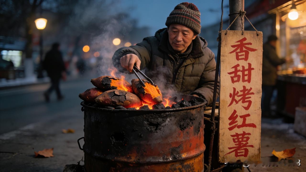街头买烤红薯时，阿姨笑着承认红薯是预制半成品，称 "省事儿又便宜"。但转头想想，