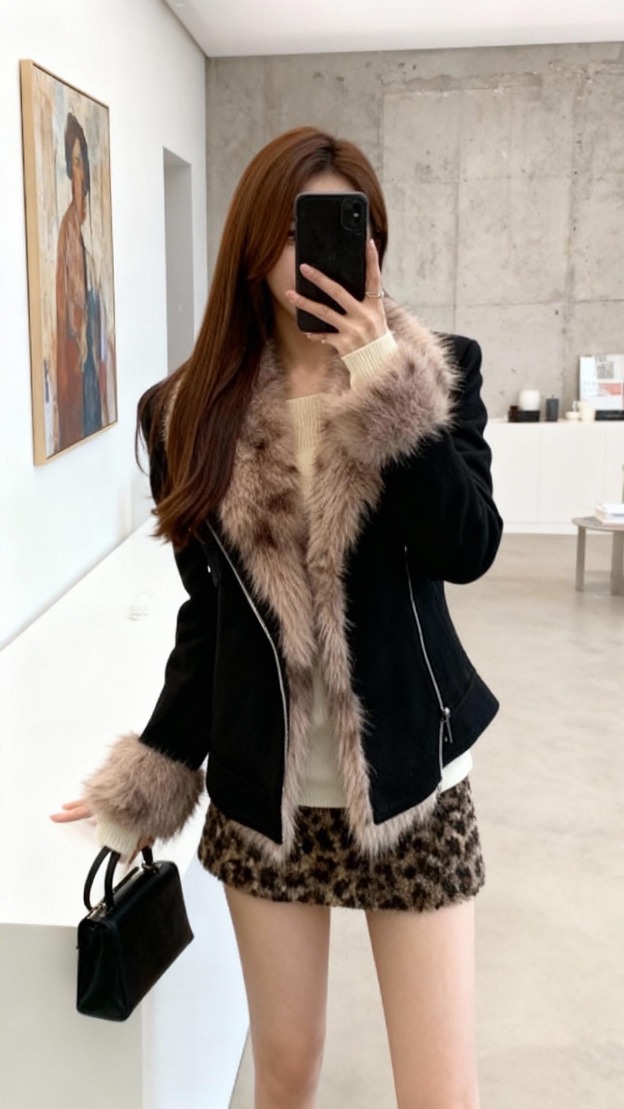 分享穿搭 皮草穿搭 服装分享 皮草控 豹纹控