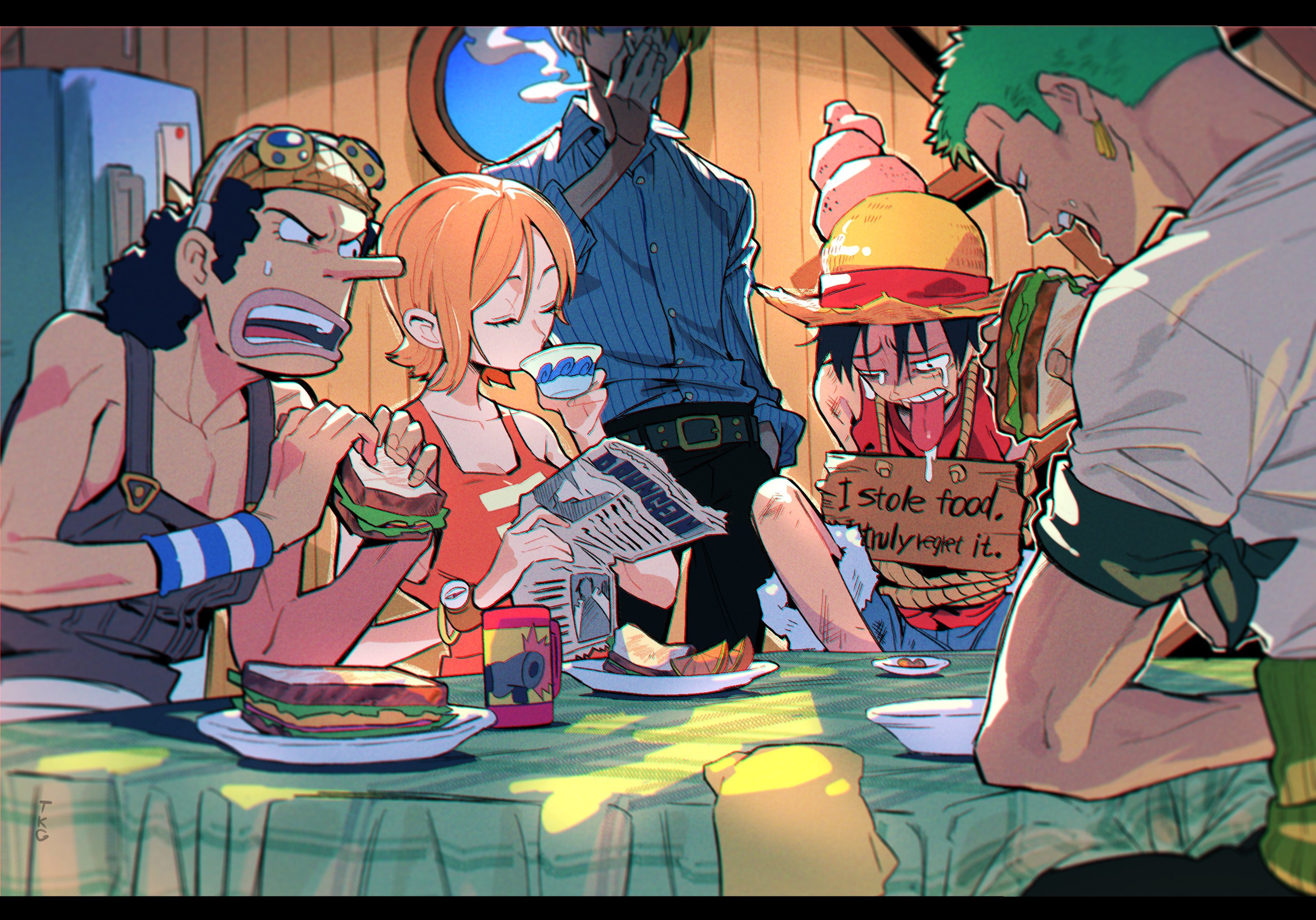 海贼王 海贼王 被山治收拾了哈哈哈哈哈哈转载自TWI：gobogobogobou