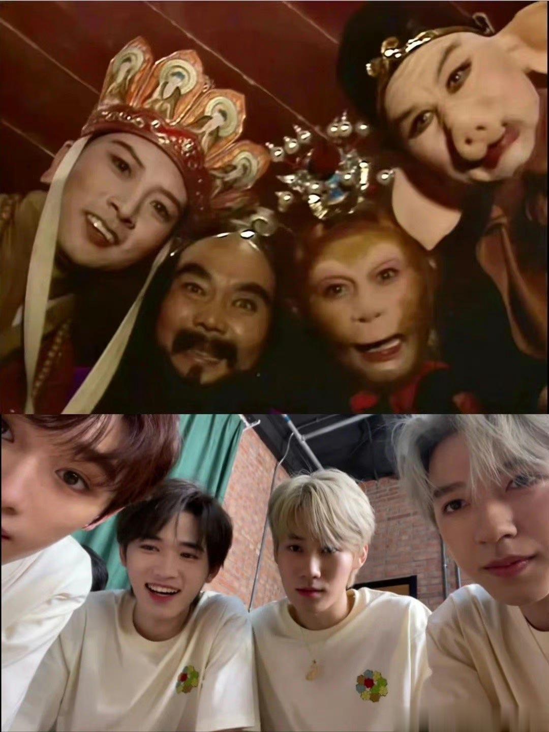 #时代少年团怼脸vs唐僧师徒##时代少年团西游记梦幻联动#这，这，真的一样 ​​