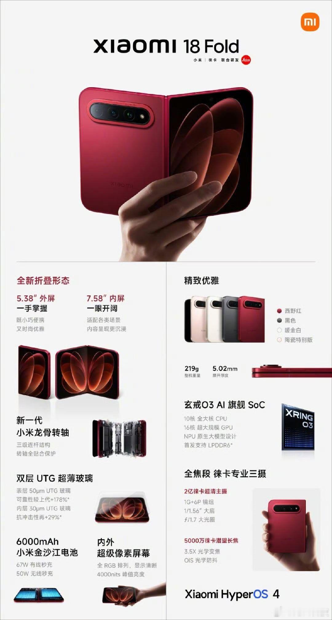 小米18Fold小米首款“中折叠”18 Fold正式发布了，起售价10999元，