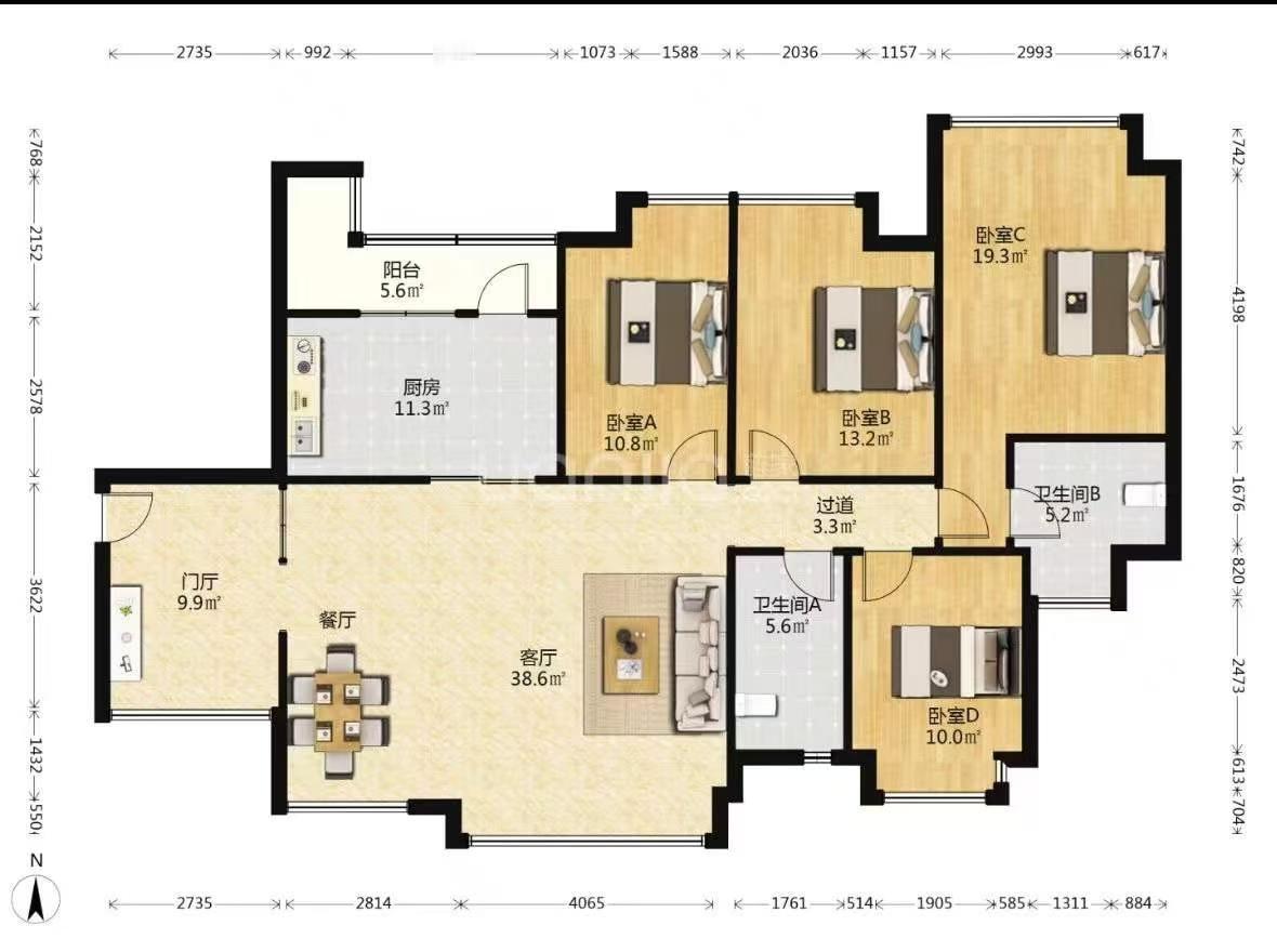 宝安中心区，深业新岸线三期    
​
150平米，仅售995万 {  急售  