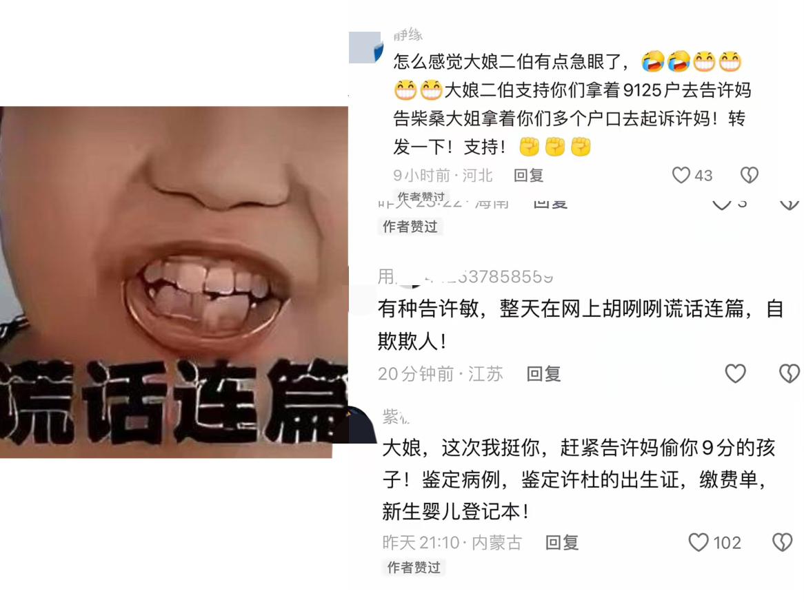 他大娘放话要告许妈，网友听完直接乐了！评论区全是帮着出主意的，清一色喊着“这次支