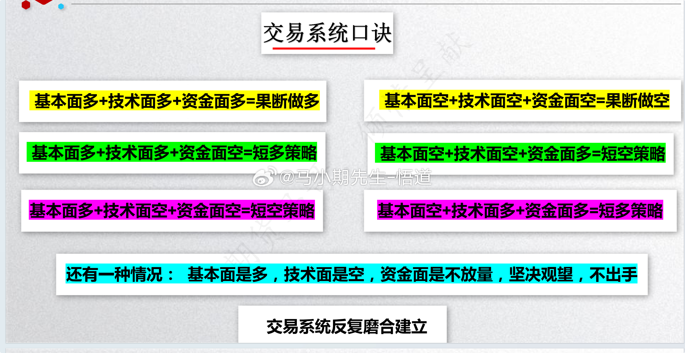 众所周知小马哥的为人与做事风格：国庆7天学习不停，低层框架扎实，是决定市场长存的