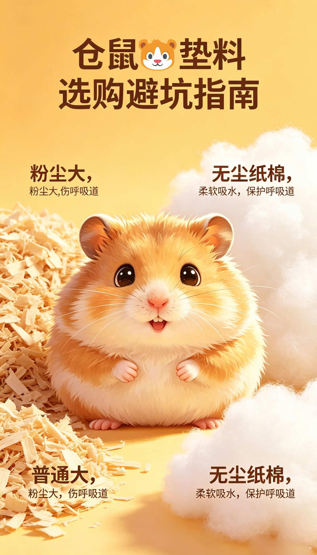 养仓鼠别再乱选垫料了！新手避坑干货
刚养仓鼠的朋友，选垫料真的别图便宜！
	
普
