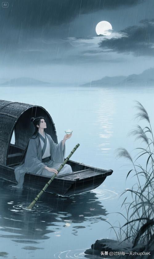 《游洞庭湖.其二》
——唐.李白
南湖秋水夜无烟，
耐可乘流直上天。
且就洞庭赊