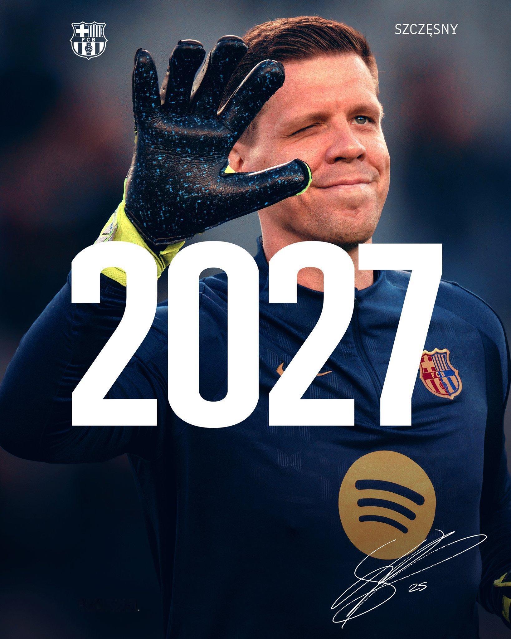 官方：什琴斯尼续约巴萨至2027年😍😍😍😍🚬🚬🚬🚬🇵🇱🇵?
