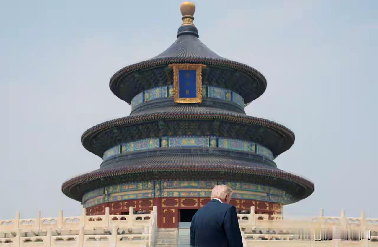 大美中国！精妙绝伦！
今天特朗普来到天坛参观，站在远处观看天坛，不由自助发出赞叹